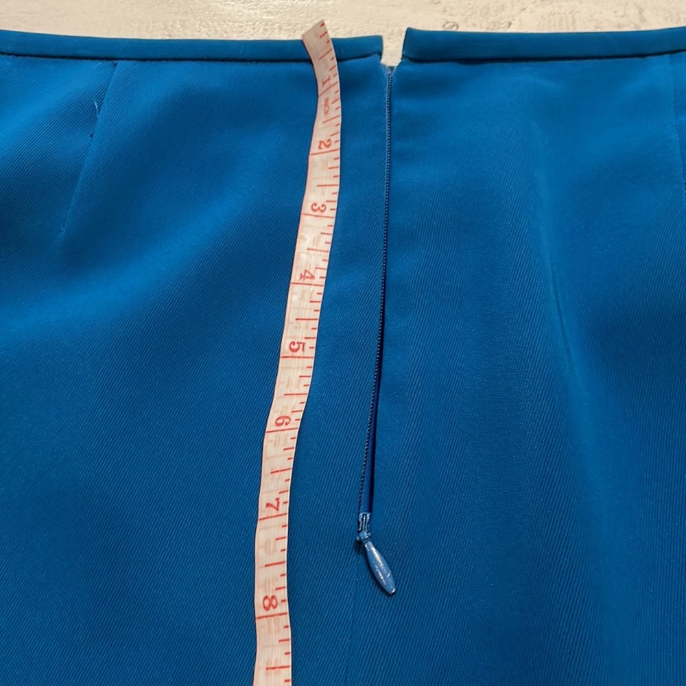 KASPER petite teal colored pencil skirt, size 14P. Fully lined. Great condition. - Picture 6 of 13